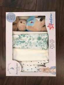 Peter Rabbit Rattle and Muslin Cloths