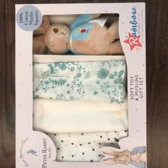 Peter Rabbit Rattle and Muslin Cloths