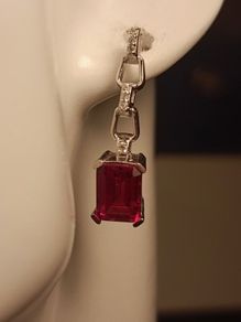 Sterling Silver Lab Grown Rare Padparasha Sapphire Earrings