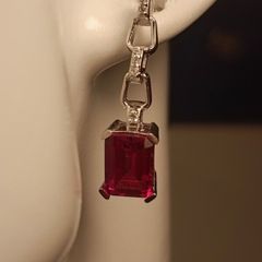 Sterling Silver Lab Grown Rare Padparasha Sapphire Earrings