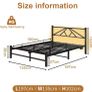 Double Bed Frame with Charging Station,LED Headboard,Black Modern Geometric Headboard Metal Platform Bed Frame for bedroom,Under Bed Storage Space,No Box Spring Needed,Easy Assembly Image 9