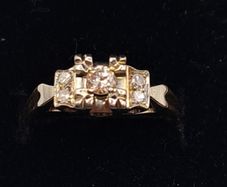 14k gold ring with 18ct diamonds setting
