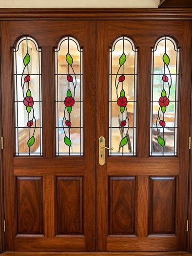 Solid Oak and Mahogany Kitchen, Doors, Units etc