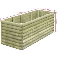 Garden Raised Bed 150x56x48 cm Impregnated Pinewood 19 mm ID: 18105 |