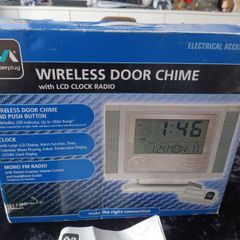 Masterplug wireless door chime with LCD clock radio