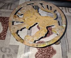 Beautiful Old Brass Trivet Lion Rampant, Brass Kettle Trivet Plant or Pot Stand Postage Available,