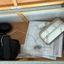 Vintage Upholstered Wood Frame Trunk Image 2
