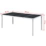 Garden Table 190x90x74 cm Black Steel Image 4