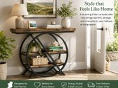 Console Table Round  with Geometric Design