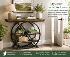 Console Table Round  with Geometric Design
