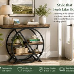 Console Table Round  with Geometric Design
