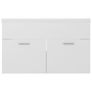Sink Cabinet with Built-in Basin White Chipboard Image 9