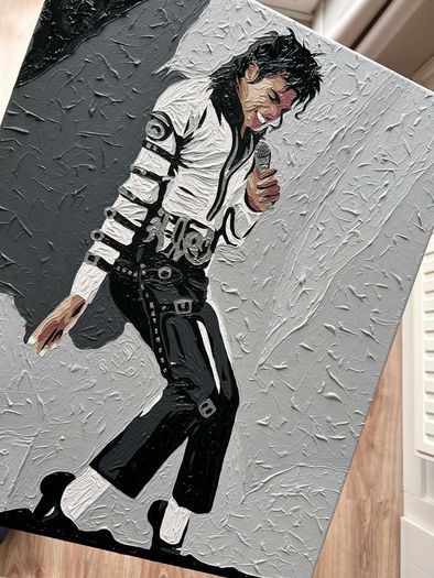 Michael Jackson King of Pop iconic acrylic canvas painting music icon