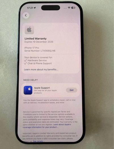 iPhone 17 pro 256gb excellent condition