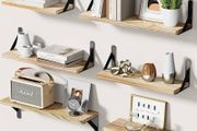 NEW SALE | Floating Shelves Set of 6, Wood Floating Shelves for Wall Decor, Rustic Farmhouse Wall Shelves for Bedroom, Bathroom Shelves for Wall Storage