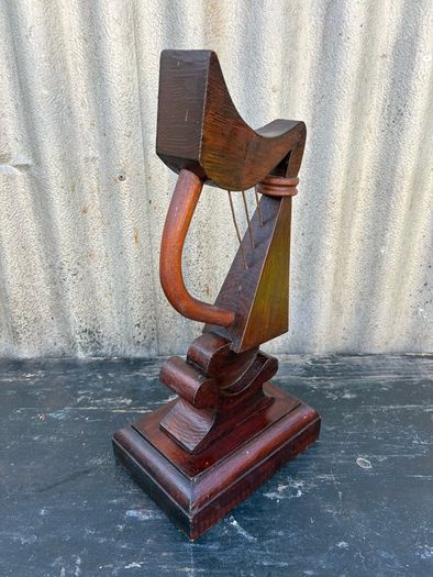 Vintage in the manner of internment Longkesh, Maze, H Block woodcraft Harp c1970
