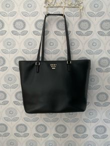 DKNY black leather handbag
