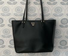 DKNY black leather handbag