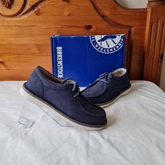 Birkingstock pasadena moc toe Size 5 eu 38 blue suade Lace up brand new boxed