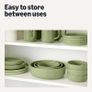 Basics Glazed Stoneware Dinnerware Set, 18-Piece, Service for 6, Dinner and Salad Plates, Microwave and Dishwasher-Safe, Olive Image 6