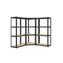 Corner Shelving Set 4 Tiers Heavy Duty Metal Storage Shelving for Garage Storage Room Basement Shelf Load 2625kg Ink Black Natural Image 2