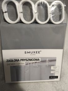 Grey shower curtain