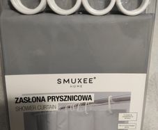 Grey shower curtain