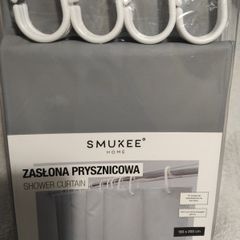Grey shower curtain