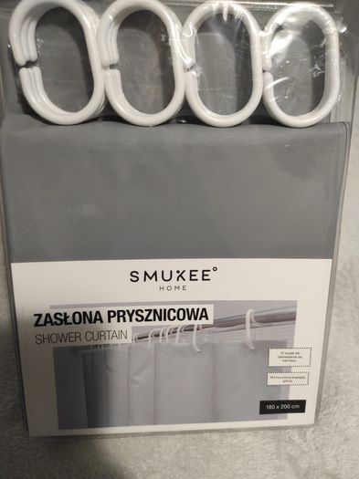 Grey shower curtain