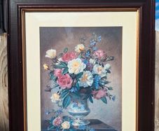 Vintage Albert Williams Framed Floral Print Cottagecore / Grandmillennial Style