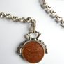 Vintage Silver Plated Pocket Watch Chain With Fob Image 3