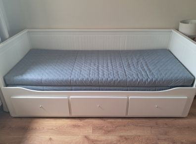 IKEA Hemnes bed with 3 drawers and two mattresses