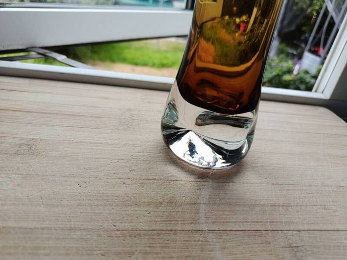 Mid Century Amber Glass Vase Bo Borgstrom Aseda