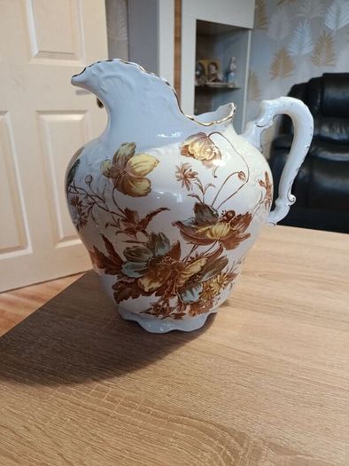 Antique English Bishop and Stonier Porcelain Pitcher and Bowl Set