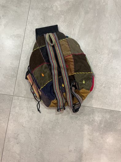 Handmade Patchwork Cotton Backpack Boho Peru Craft Vintage Ethnic Hippie Bag Unisex
