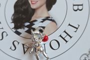 Thomas Sabo sterling silver Angel charm holding a red heart