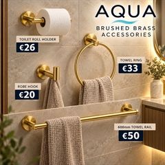 Aqua brushed brass accessories range (can be sold separate see below for prices)
