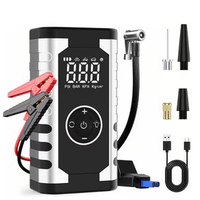 Portable Jump Starter with Air Compressor & Battery Booster - 12V with Smart Jumper Cables, LCD Display, Fast Charge -/, Tire Inflator for, SUVs, Trucks (for 5.0L Gas/3.0L Diesel Engines) - Emergency Power Bank, Start
