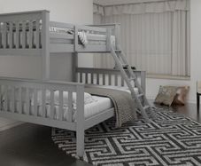 Pine Triple Bunk Bed (Grey) + Mattresses