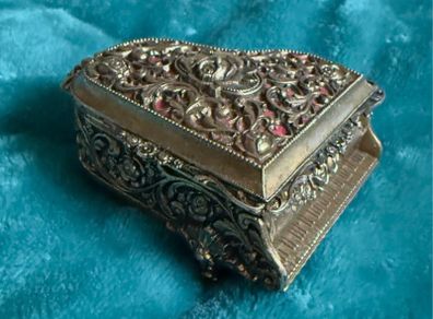 Vintage Grand Piano Jewelry Box, Gold Tone with Red Velvet Japan