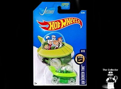 Hot Wheels 2014 #090/250 THE JETSONS Capsule Car green HW CITY Long Card