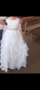 communion dress with cardigan