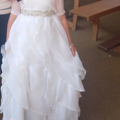 communion dress with cardigan
