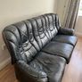 leather suite sofa armchairs Italian Image 4