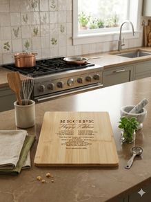 Recipe for a Happy Kitchen Bamboo Board