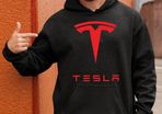 Tesla Hoodie tesla logo printed hoodie for adults and kids