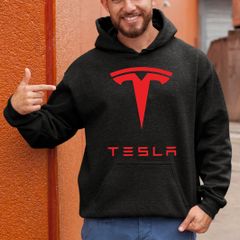 Tesla Hoodie tesla logo printed hoodie for adults and kids