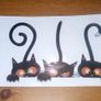 Car Decal.  Three Black Cats Image 2