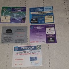 Various Ticket Stubs from Munster Hurling Gaa Matches in the 1990s /2000s For Sale Here