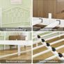 4ft6 Double Bed Frame with Headboard and Footboard Metal Bed Frame Double Mattress Foundation No Box Spring Needed/Easy Assembly/Bedstead Base/White Image 4